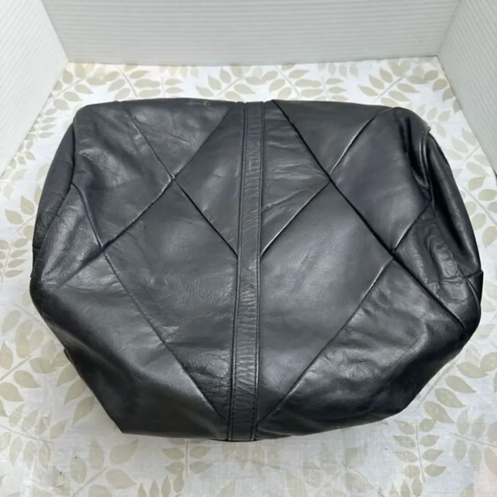 Carroll 2 Piece Leather Motorcycle Backpack RUCKSACK‎ Black And Bonus Bag Large